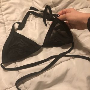 Black Mesh Bikini Rave Top